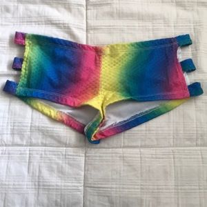 Rainbow rave shorts